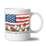 TAKEALOOKO US Citizenship Gift Ideas, 2026 American Flag Flower Coffee Mug for New Citizen, Personalized Citizenship Cup Commemorative Gift for Men and Women, Ceramic