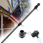 HIBLE Carbon Fiber Flag Pole with Upgraded Metal Screw, 5 Foot Flag Pole for House and Porch Non Wrapping Flagpole with Smooth Bearings Spinners (Flagpole Only, 4 Sections)