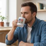 TAKEALOOKO US Citizenship Gift Ideas, 2026 American Flag Flower Coffee Mug for New Citizen, Personalized Citizenship Cup Commemorative Gift for Men and Women, Ceramic