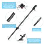 HIBLE Carbon Fiber Flag Pole with Upgraded Metal Screw, 5 Foot Flag Pole for House and Porch Non Wrapping Flagpole with Smooth Bearings Spinners (Flagpole Only, 4 Sections)