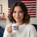 TAKEALOOKO US Citizenship Gift Ideas, 2026 American Flag Flower Coffee Mug for New Citizen, Personalized Citizenship Cup Commemorative Gift for Men and Women, Ceramic