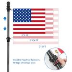 HIBLE Carbon Fiber Flag Pole with Upgraded Metal Screw, 5 Foot Flag Pole for House and Porch Non Wrapping Flagpole with Smooth Bearings Spinners (Flagpole Only, 4 Sections)
