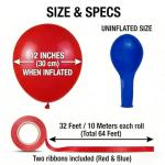 60pcs Red White Blue Balloons, 12 inch Independence Day Patriotic Balloons for 4th of July Graduation Baseball Birthday Party Decorations