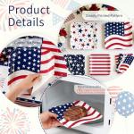 50Pcs Patriotic Party Decoration Plates Set, 4th of July American Flag Disposable Paper Plates and Napkins for Independence Day, Veterans Day, Election Day Birthday Party Supplies (Red White and Blue)