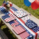 50Pcs Patriotic Party Decoration Plates Set, 4th of July American Flag Disposable Paper Plates and Napkins for Independence Day, Veterans Day, Election Day Birthday Party Supplies (Red White and Blue)