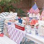 MEETYAMOR 4th of July Decorations, Memorial Day God Bless America Wooden Block Sign with Star, 250th Anniversary Patriotic Independence Day Decor for The Home Tiered Tray Shelf Table Tabletop Mantel