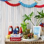 MEETYAMOR 4th of July Decorations, Memorial Day God Bless America Wooden Block Sign with Star, 250th Anniversary Patriotic Independence Day Decor for The Home Tiered Tray Shelf Table Tabletop Mantel