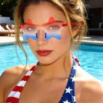 TIOSRU 24 Pack 4th of July Sunglasses for Party, Red White Blue Patriotic Star & Heart Shaped Rimless Glasses, Bulk Independence Day Party Favors