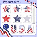 Memorywuu 18 Pcs 4th of July Yard Signs Independence Day 250th Anniversary Outdoor Decoration Patriotic Party Yard Lawn Sign with Stakes Stars and USA Letter Decor for Memorial Day Home Party Supplies