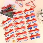 TIOSRU 24 Pack 4th of July Sunglasses for Party, Red White Blue Patriotic Star & Heart Shaped Rimless Glasses, Bulk Independence Day Party Favors