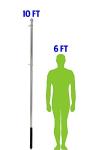 Flags Importer 10ft Aluminum (Silver) Outdoor Pole with Ground Spike - Silver