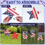 Memorywuu 18 Pcs 4th of July Yard Signs Independence Day 250th Anniversary Outdoor Decoration Patriotic Party Yard Lawn Sign with Stakes Stars and USA Letter Decor for Memorial Day Home Party Supplies