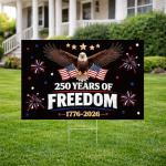 250th Anniversary Yard Sign, 25"x16" Large 250 Years of Freedom 1776-2026 Decorative Garden Stakes USA Patriotic Lawn Decorations 4th of July Outdoor Party Decor Supplies Black