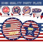 Bzhouyy Patriotic Party Supplies for 24 Guests, 168PCS Memorial Day & 4th of July Decorations, American Flag Disposable Tableware Set with Plates Cups Napkins Cutlery, 250th Anniversary Party Kit