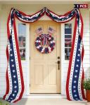 25 Ft 4th of July Decorations Patriotic Door Decorations American Flag Bunting Banner for 250th Independence Day（1 Pack)