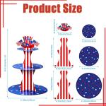 Zopeal Patriotic Cupcake Stand 3 Tier Memorial Day Cardboard Cup Cake Tower Red Blue White Star Dessert Stands USA Flag Cupcake Holders for 250th 4th of July Independence Day Decorations