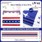 25 Ft 4th of July Decorations Patriotic Door Decorations American Flag Bunting Banner for 250th Independence Day（1 Pack)