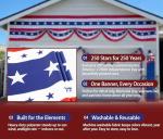 25 Ft 4th of July Decorations Patriotic Door Decorations American Flag Bunting Banner for 250th Independence Day（1 Pack)