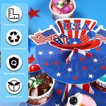 Zopeal Patriotic Cupcake Stand 3 Tier Memorial Day Cardboard Cup Cake Tower Red Blue White Star Dessert Stands USA Flag Cupcake Holders for 250th 4th of July Independence Day Decorations