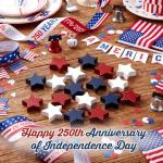 Amyhill 18 Pcs 4th of July Decorations Wooden Star, Memorial Day Table Centerpiece Red White and Blue Independence Patriotic Bowl Fillers Labor Day Decor for Home Tiered Tray Rustic Farmhouse