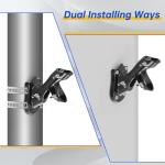 Anovo Flag Pole Kit- Upgraded Holder, Stainless Steel 5 FT Flag Poles with1 Inch Metal 360° Rotating Flag Pole Rings Two-Position Flag Pole Bracket Mounting for Outside House Porch (5 FT-Black)