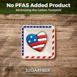 [50 COUNT]Harvest Pack PFAS FREE 6.5-inch American Flag Patriotic Party Disposable Compostable Square Paper Plates, July Fourth Natural Bagasse Square Plates, From Eco-Friendly Sugarcane Plant Fibers