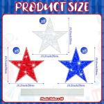 Juexica 24 Pcs 4th of July Star Shape Yard Sign with Stakes Independence Day Patriotic Star Lawn Sign Outdoor Decoration Memorial Day Garden Decor 250th Anniversary for Outdoor Garden Lawn Home