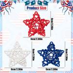 18pcs 4th of July Patriotic Star Rattan Decoration, Red Blue White Stars for 4th of July Independence Day Home Decor DIY Craft Vase Bowl Filler Table Decoration