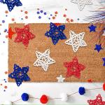 18pcs 4th of July Patriotic Star Rattan Decoration, Red Blue White Stars for 4th of July Independence Day Home Decor DIY Craft Vase Bowl Filler Table Decoration