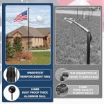 KBLOONG 25FT Heavy Duty Flag Pole for Outside House,2.68" Ultra Wide Aluminum Base,100MPH Wind Resistant Rustproof Flagpole Kit with 3x5 USA Flag for Yard Outdoor Residential Commercial Display