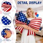 CGIYYAR 2 PCS Patriotic Bow Foil Balloons, 38 Inch Large American Flag Balloons for 4th of July Decorations, Red White Blue USA Independence Day Party Supplies Memorial Veterans Day Decor