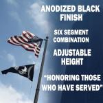 KBLOONG 25FT Heavy Duty Flag Pole for Outside House,2.68" Ultra Wide Aluminum Base,100MPH Wind Resistant Rustproof Flagpole Kit with 3x5 USA Flag for Yard Outdoor Residential Commercial Display