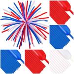 Arrowbash 255 Pcs Anniversary Firework Decoration 51 Inch Red White Blue Long Latex Balloon Patriotic Party Decor, 1776-2026 Commemorative, 4th of July Independence Memorial Day Supply
