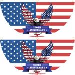 2PCS America 250th Anniversary Flag, 1.5x3 FT 1776-2026 US Semiquincentennial Bunting Fan Flags with Nylon Ropes for Outdoor Porch Fence Wall, Patriotic American Celebration Decor