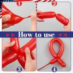 Arrowbash 255 Pcs Anniversary Firework Decoration 51 Inch Red White Blue Long Latex Balloon Patriotic Party Decor, 1776-2026 Commemorative, 4th of July Independence Memorial Day Supply