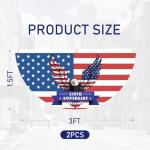 2PCS America 250th Anniversary Flag, 1.5x3 FT 1776-2026 US Semiquincentennial Bunting Fan Flags with Nylon Ropes for Outdoor Porch Fence Wall, Patriotic American Celebration Decor