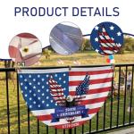 2PCS America 250th Anniversary Flag, 1.5x3 FT 1776-2026 US Semiquincentennial Bunting Fan Flags with Nylon Ropes for Outdoor Porch Fence Wall, Patriotic American Celebration Decor