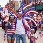 Arrowbash 255 Pcs Anniversary Firework Decoration 51 Inch Red White Blue Long Latex Balloon Patriotic Party Decor, 1776-2026 Commemorative, 4th of July Independence Memorial Day Supply