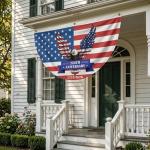 2PCS America 250th Anniversary Flag, 1.5x3 FT 1776-2026 US Semiquincentennial Bunting Fan Flags with Nylon Ropes for Outdoor Porch Fence Wall, Patriotic American Celebration Decor