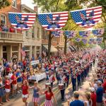 2PCS America 250th Anniversary Flag, 1.5x3 FT 1776-2026 US Semiquincentennial Bunting Fan Flags with Nylon Ropes for Outdoor Porch Fence Wall, Patriotic American Celebration Decor