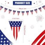 30Ft USA Flag Pennant Banner 4th of July American Flag Banner, Red White Blue Stars and Stripes Pennant for Courtyard Independence Day Patriotic Party Decorations