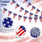 30Ft USA Flag Pennant Banner 4th of July American Flag Banner, Red White Blue Stars and Stripes Pennant for Courtyard Independence Day Patriotic Party Decorations