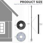 ZMTECH 10 FT Flag Pole in Ground with Solar Light, Heavy Duty Flag Pole Holder for Outside House with Solar Light and 5 Pronges Base, Flag Pole Kit for Outdoor Garden Decor(1 Pack,Without Flag)