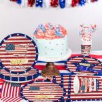 168Pcs 4th of July Independence Day Party Supplies, American Flag Patriotic Party Plates and Napkins, Cups, Knife and Fork for 250th Anniversary and Memorial Day Celebration, Serves 24 Guests