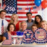 168Pcs 4th of July Independence Day Party Supplies, American Flag Patriotic Party Plates and Napkins, Cups, Knife and Fork for 250th Anniversary and Memorial Day Celebration, Serves 24 Guests