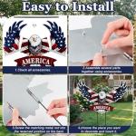 Silkfly 2pcs 4th of July Metal Decorations for Outdoor Patriotic Memorial Day Garden Yard Sign 250th Eagle Metal Blue Red Star Art Decor Outside Americana Garden Stake for Lawn Independence Day Gifts