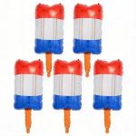 5Pcs Popsicle Foil Balloons, Red White Blue Balloons for Summer Birthday Party Memorial Day 4th of July Party Decorations Supplies