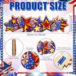 Glooglitter 4th of July Wooden Tabletop Lighted Decoration Independence Day Sign LED Patriotic Centerpiece Wood Plaque Free Standing Wooden Sign for 250th Anniversary Memorial Day Table Party