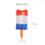 5Pcs Popsicle Foil Balloons, Red White Blue Balloons for Summer Birthday Party Memorial Day 4th of July Party Decorations Supplies