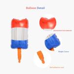 5Pcs Popsicle Foil Balloons, Red White Blue Balloons for Summer Birthday Party Memorial Day 4th of July Party Decorations Supplies
